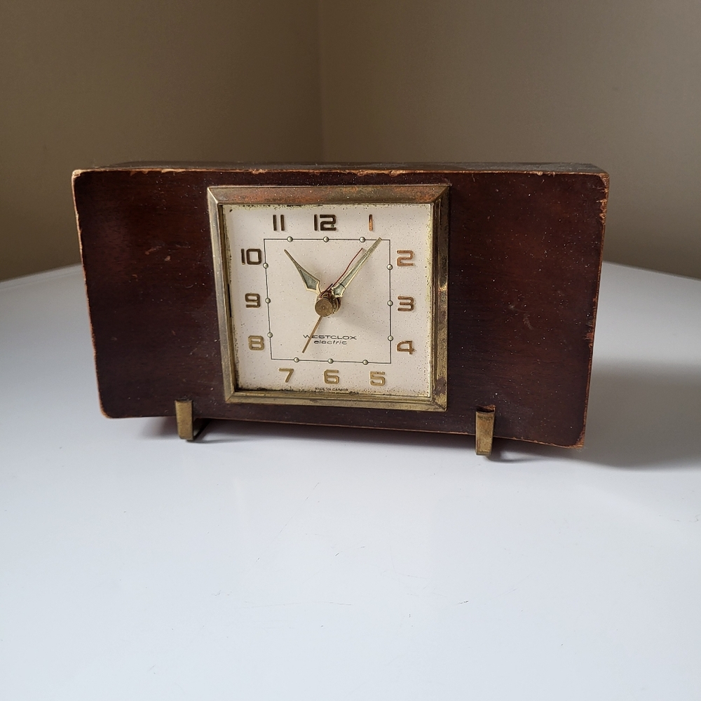 Vintage Westclox Mahogany and Brass Clock NOT WORKING